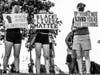 Leslie Jarvis, right, of Chevy Chase, Maryland, came down to D.C. with her daughters Meg and Katie, to take part in Saturday's protest on the National Mall.