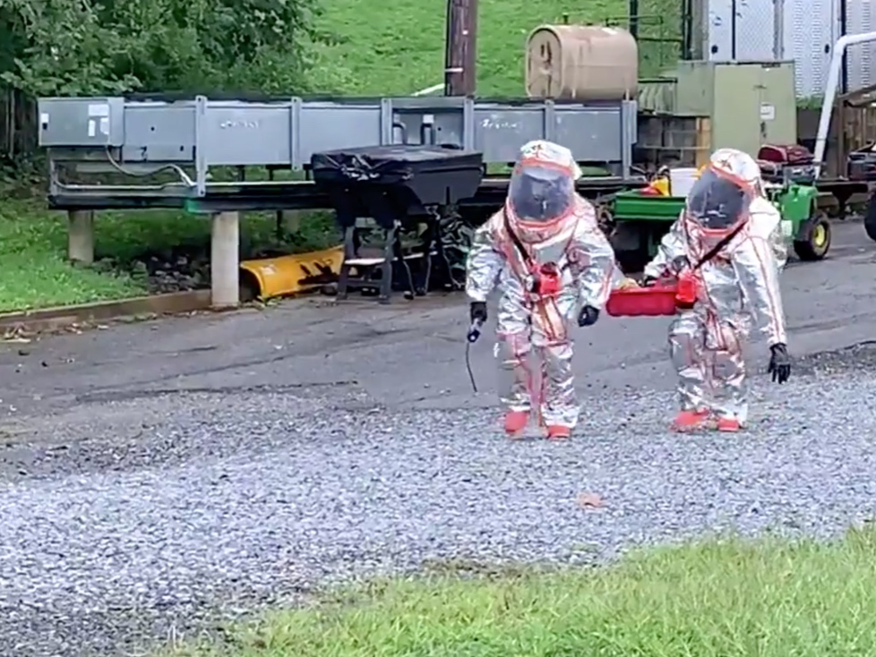 The Hazmat Unit of D.C. Fire and EMS responded to a refrigerant leak at 1640 block Kalmia Road, N.W.