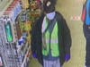 The suspect was wearing a construction vest in the Sept. 23 robbery.