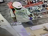 The suspect was wearing a construction helmet in both robberies on Oct. 19.