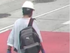 The suspect was wearing a construction helmet in both robberies on Oct. 19.