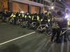Metropolitan Police Department officers set up a perimeter with their bicycles.