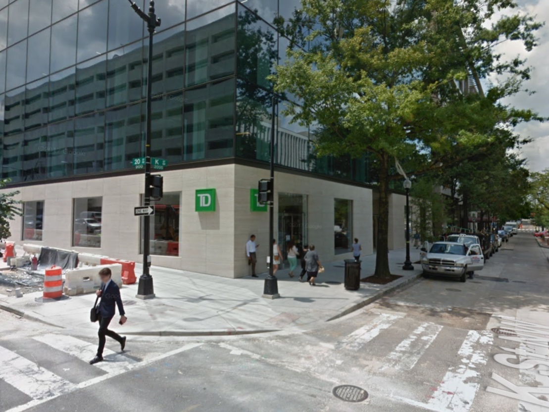 Metropolitan Police Department officers charged a Northwest man, who they say robbed a TD Bank Monday at knifepoint.