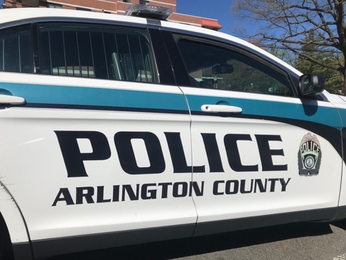 An Arlington police officer was struck by a Woodbridge resident at a Rossyln hotel early Sunday morning.