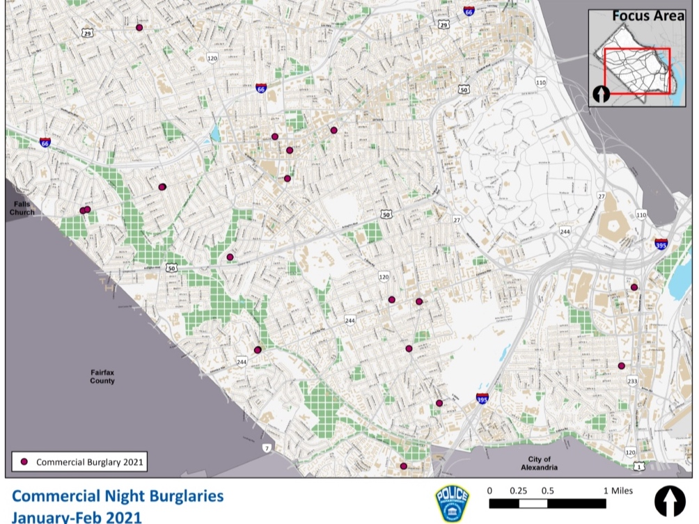 Arlington County Police are investigating a string of recent commercial burglaries around the county.