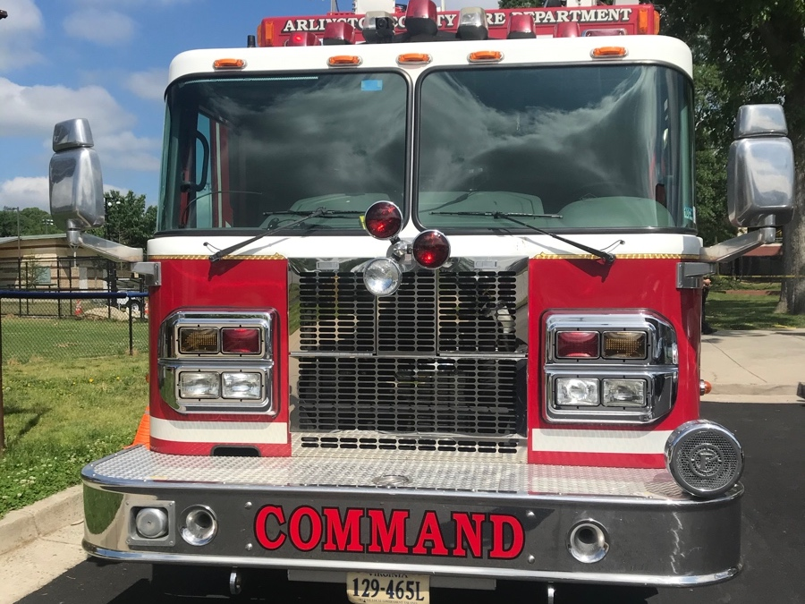 Arlington County Fire and EMS units responded to the report of an HVAC fire on the roof of a Rosslyn building Tuesday afternoon.