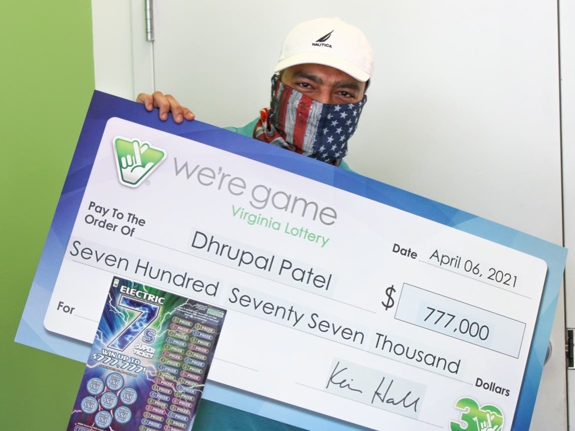 Dhrupal Patel of Herndon won the top prize in Virginia Lottery's Electric 7s game.