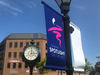 Flags around Old Town Fairfax advertise the Spotlight On The Arts festival, which runs from April 23 through May 9.
