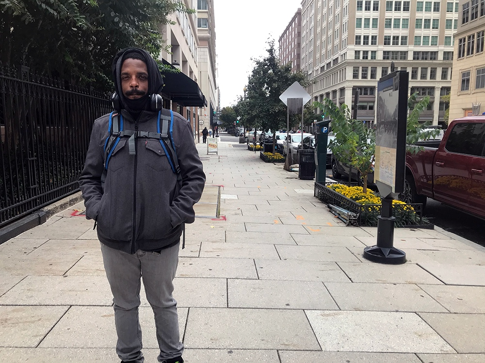 "Look At This" is a new weekly podcast series produced by the homeless who sell the Street Sense newspaper in D.C. Marcellus Phillips, shown here, is one of the vendors featured in the first episode.