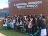 The climax of Friday's ceremony was the official ribbon-cutting in front of Fairfax City's middle school, which is now named in honor of pioneering mathematician and NASA scientist, Katherine Johnson.