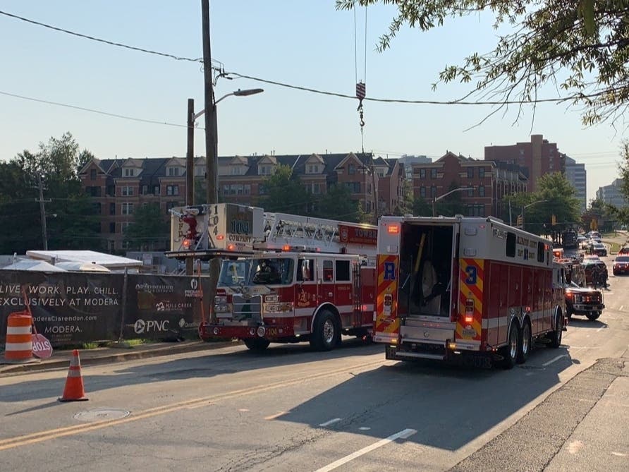 Arlington Fire & Rescue personnel transported a patient in critical condition from a construction site to the hospital on Wednesday.