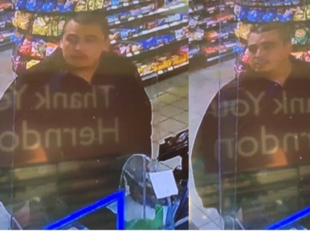 Herndon Police released surveillance photos of a man they say robbed a town business on Elden Street Sunday morning. 