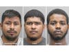 Fairfax County police detectives arrested, from left, Raul Ramirez-Roja, 27, of Winchester; Julio Lozano Lazo, 29, of Westminster, Maryland; and Jvonni Farmer, 28, of Woodbridge on multiple child solicitation charges as part of an online sting.