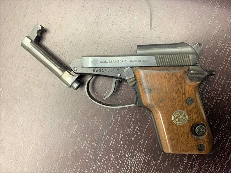 A .25 caliber handgun loaded with six bullets was found among the carryon items a Lorton man tried to bring onto a flight leaving Ronald Reagan Washington National Airport on Wednesday.
