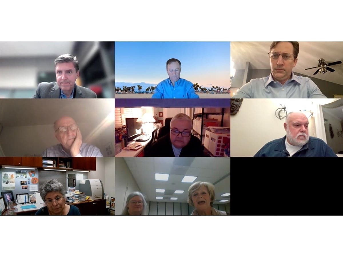 Hunter Mill District Supervisor Walter Alcorn (upper right) hosted a virtual town hall meeting Tuesday night to discuss the Reston performing arts center proffer agreement.