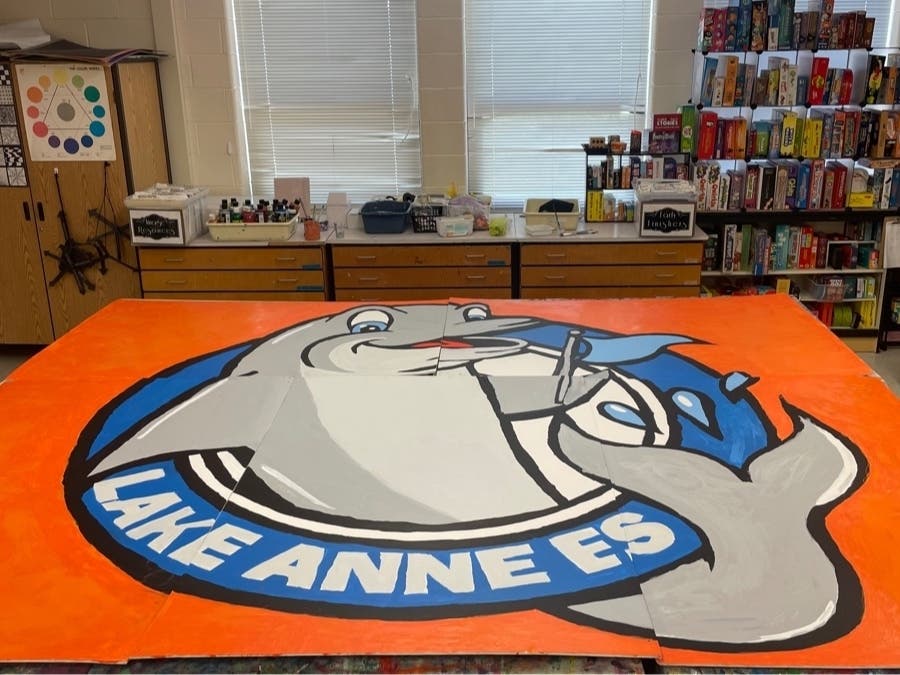 Artist Shawn James enlisted the aid of Lake Anne Elementary students on painting a mural as part of Public Art Reston's Fairway Drive Underpass Project. 