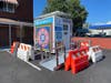 Three bathrooms from Throne Labs were installed around Fairfax City. The one shown here was installed in the parking lot of the former Hy-Way Motel, where the Lamb Center and Wesley Housing will be building 54 affordable housing units.