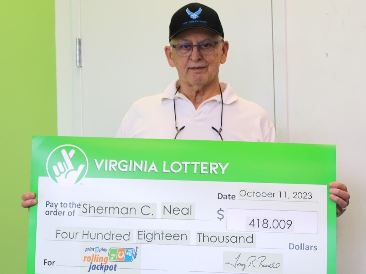 Sherman Neal of Fairfax was surprised when the top prize for the Print ‘n Play Rolling Jackpot game reset right after he bought a ticket.