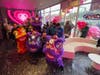 Four Chinese lions from Chua Martial Arts pose for a photo after performing during Saturday's grand opening of the Pekoe Tea Bar located at 9717 Fairfax Boulevard in the City of Fairfax.