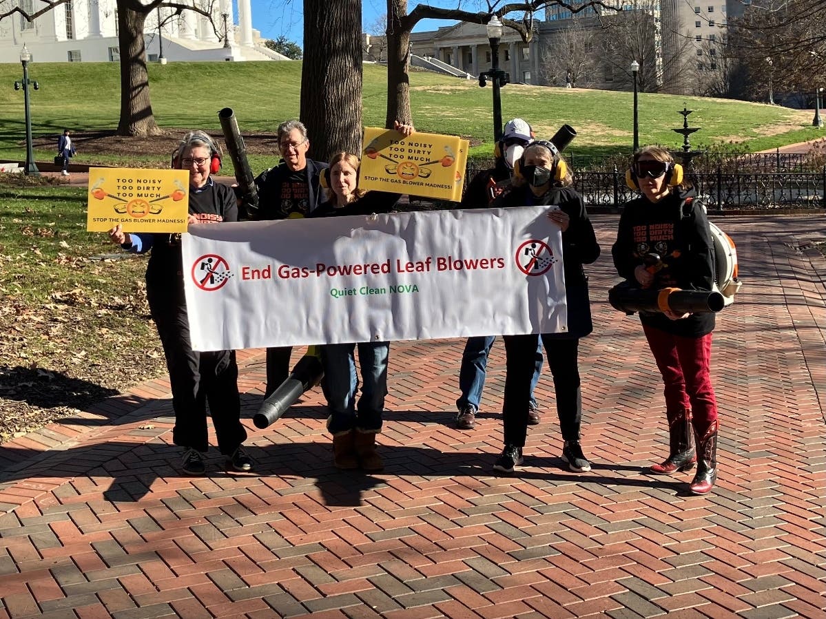 Members of Quiet, Clean NOVA visited the Virginia State House on Thursday to advocate for legislation that would give cities and counties the ability to regulate gas-powered 