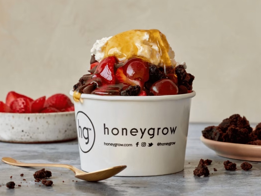 Specializing in wholesome and simple foods, honeydew offers craveable and customizable stir-frys, salads, and honeybars. Customers can order the restaurant's brownie, shown here.
