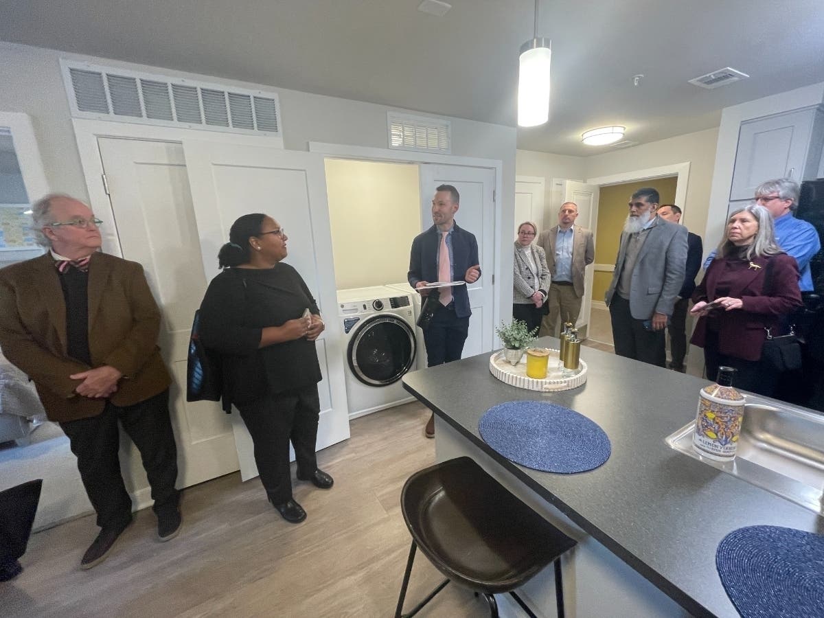 After Thursday's ribbon-cutting was over, staff from Ilda's Overlook provided tours of the building. This photo shows the kitchen area of a one-bedroom unit. Each unit has its own washer and dryer.