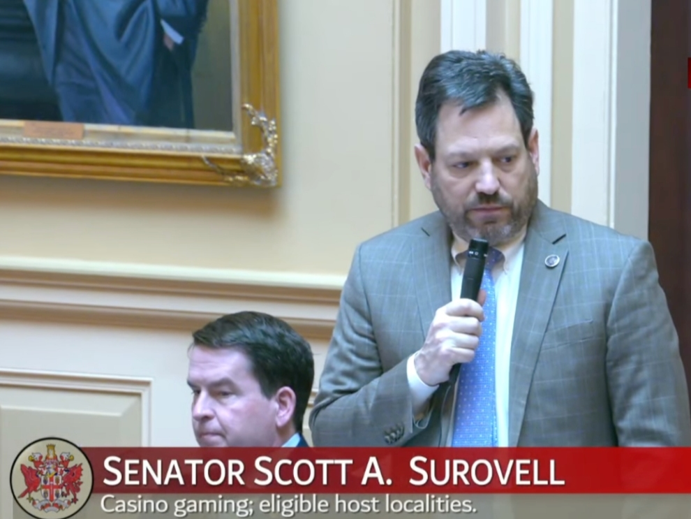 Senate Majority Leader Scott Surovell (D-Mount Vernon) introduced a floor amendment to the Fairfax County casino referendum bill on Thursday.