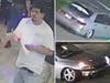The sheriff's office released photos Friday of a suspect and the sedan he was seen driving early Sunday on Plank Road.