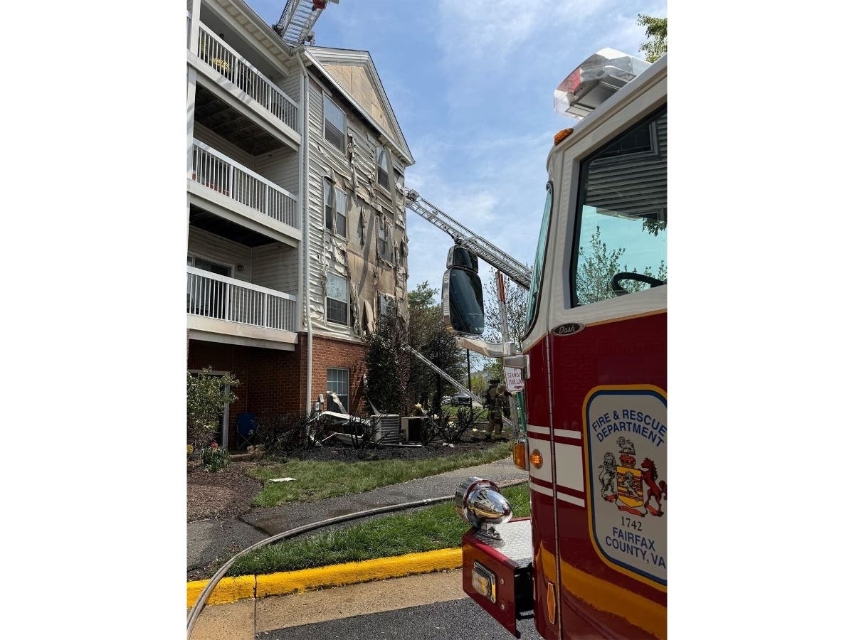 Fairfax County says discarded smoking material ignited mulch outside a Coppermine Road apartment building on April 15.
