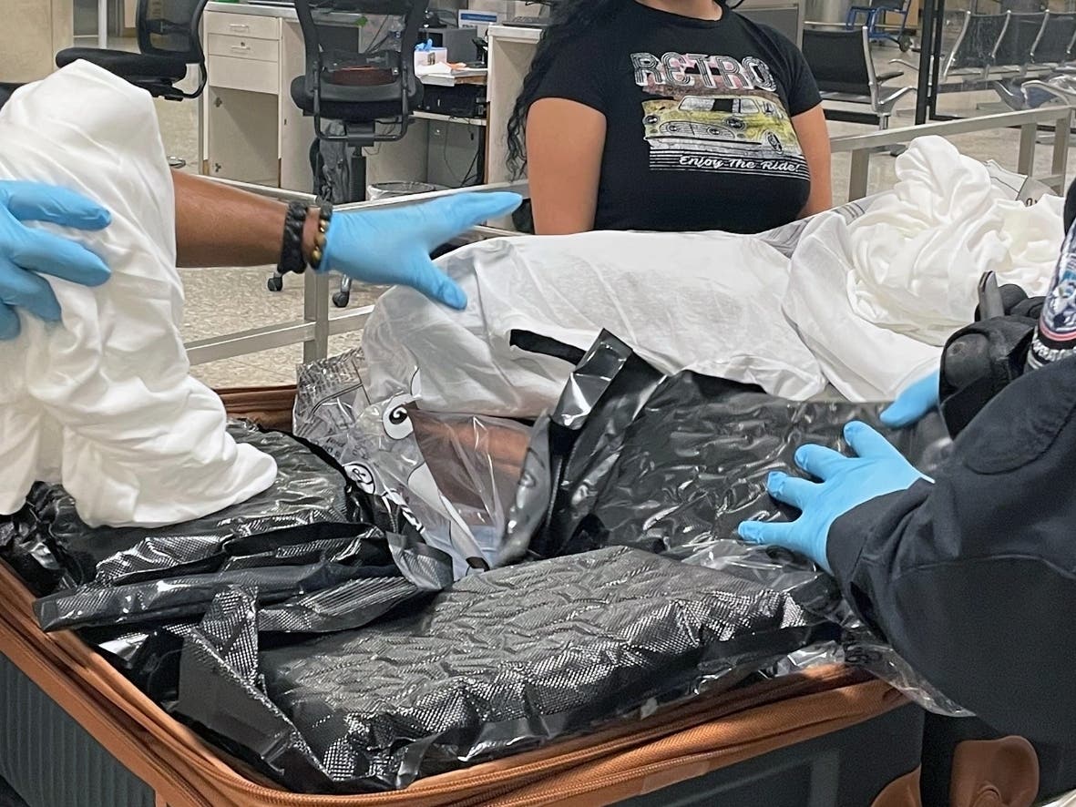 Agents from U.S. Customs and Border Protection seized 57 pounds of marijuana from the checked luggage of two Baltimore residents at Washington Dulles International Airport on April 16.