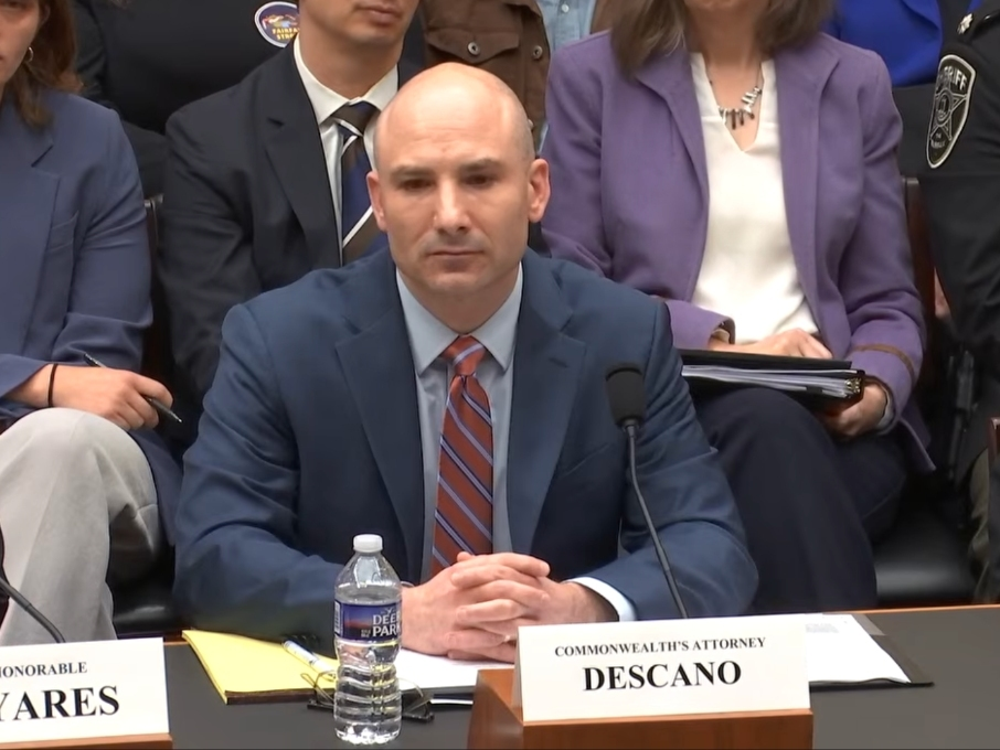 Commonwealth's Attorney Steve Descano answered questions from the House Judiciary Subcommittee on Immigration Integrity, Security, and Enforcement Thursday about Fairfax County's immigration trust policies.