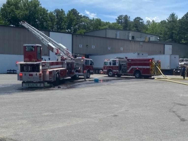 No injuries were reported after a fire broke out Friday at a warehouse on Harkness Boulevard, fire officials said.