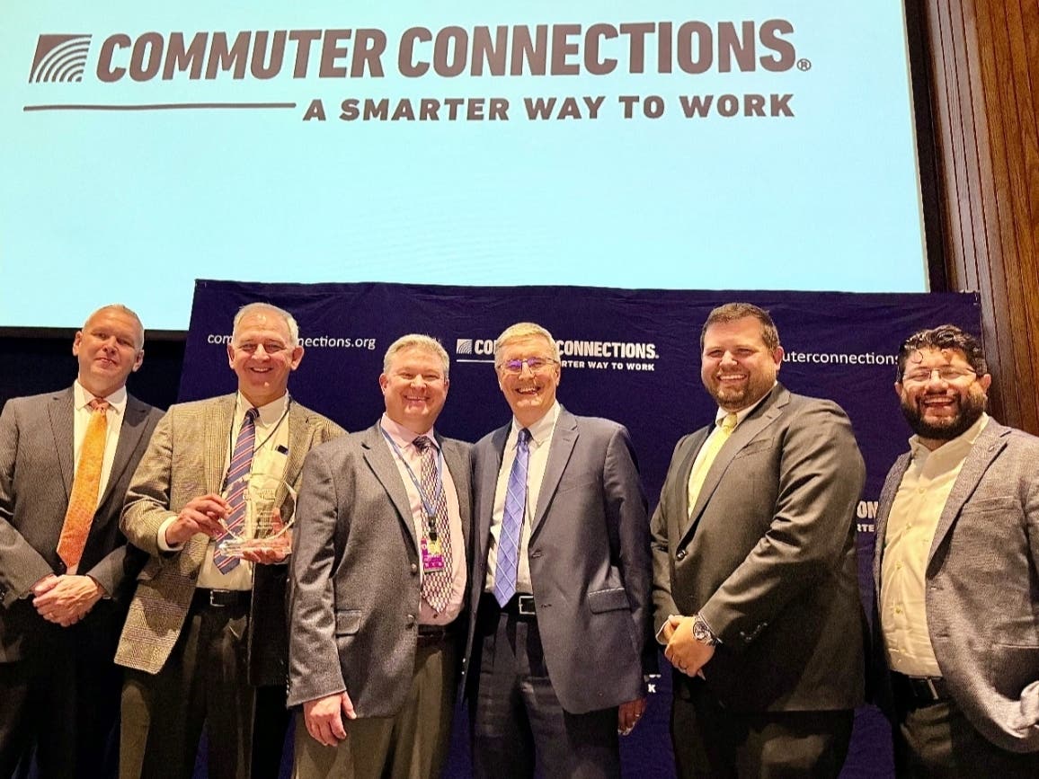 From left are Tom Lonergan, NCRTP board member; MWAA VP - Dulles Richard Golinowski; MWAA VP- Reagan National Terrence Liercke; MWAA Manager-Administration James Dingell III; and NCTRP 2nd Vice Chair Canek Aguirre.