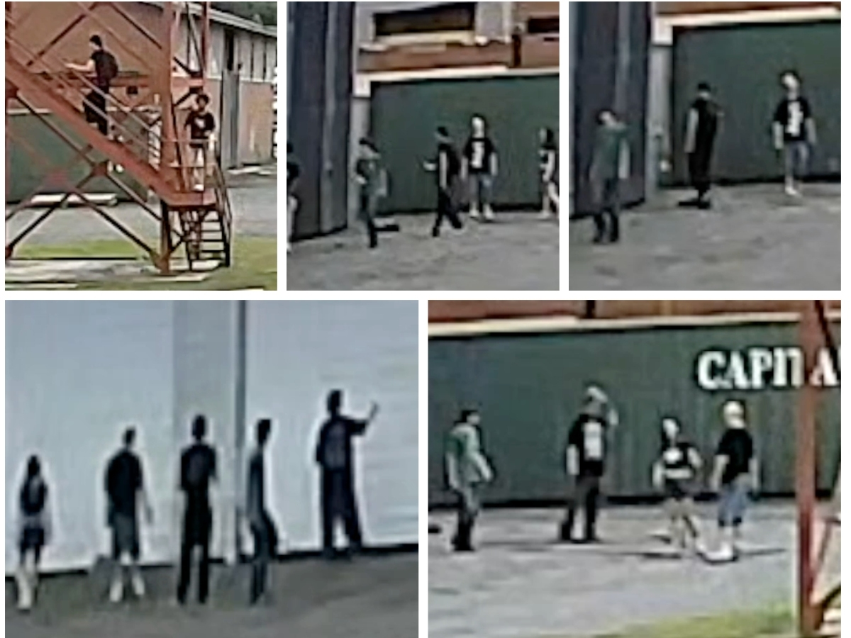 Fairfax County Fire and Rescue released photos of a group of people who entered the Urban Search and Rescue training facility in Lorton on Saturday.