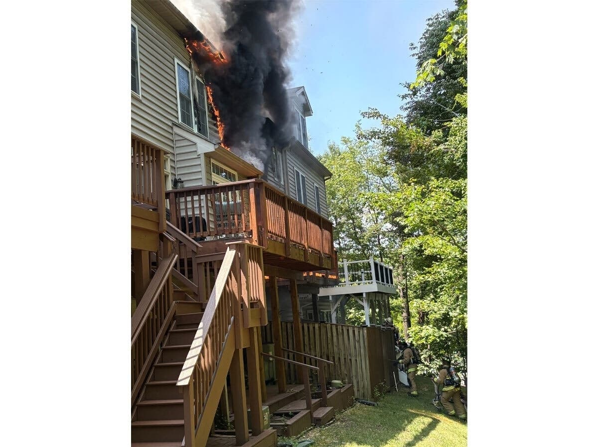Firefighters responded to a townhouse fire on Point Replete Drive in Lorton on Saturday.