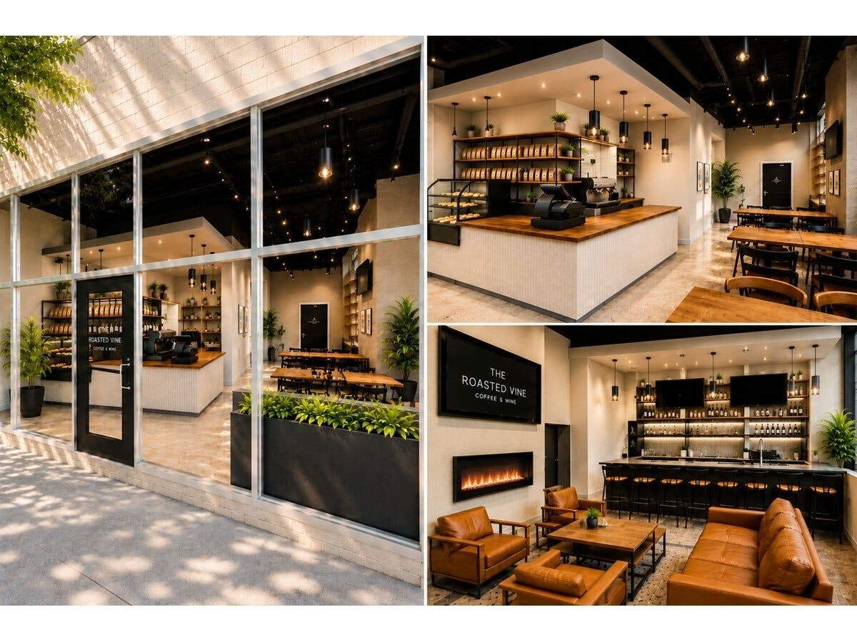 The Roasted Vine will open at The Village at Shirlington in late 2026, offering coffee, wine, food and community events.