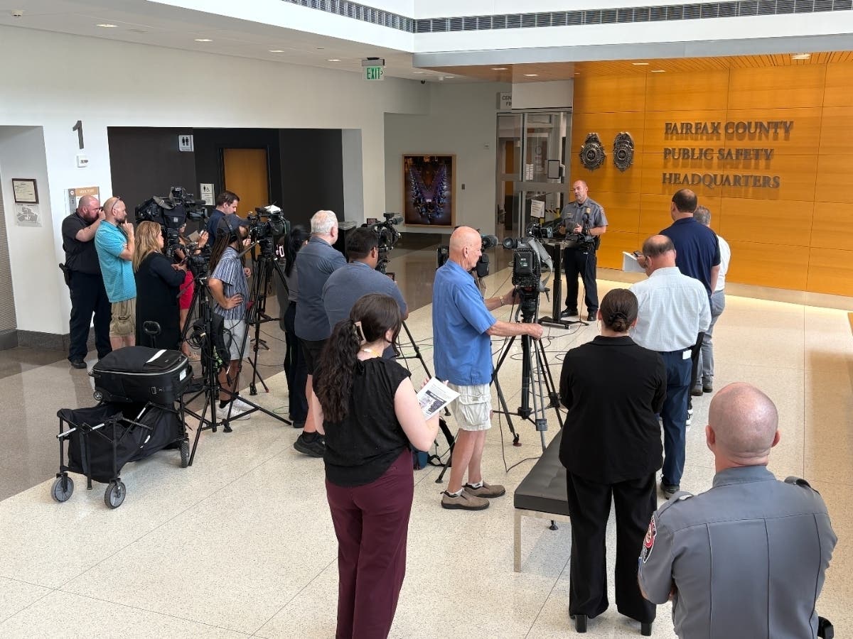 Assistant Traffic Division Commander Capt. Harold Morris briefs reporters about Thursday's e-scooter crash that killed a 9-year-old boy in the Herndon area of the county.