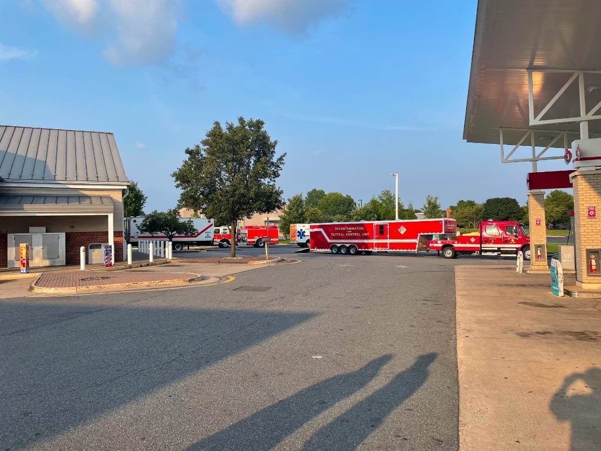 Three people were hospitalized with minor illnesses after a pepper ball prompted a hazmat response at a Stafford Wawa.