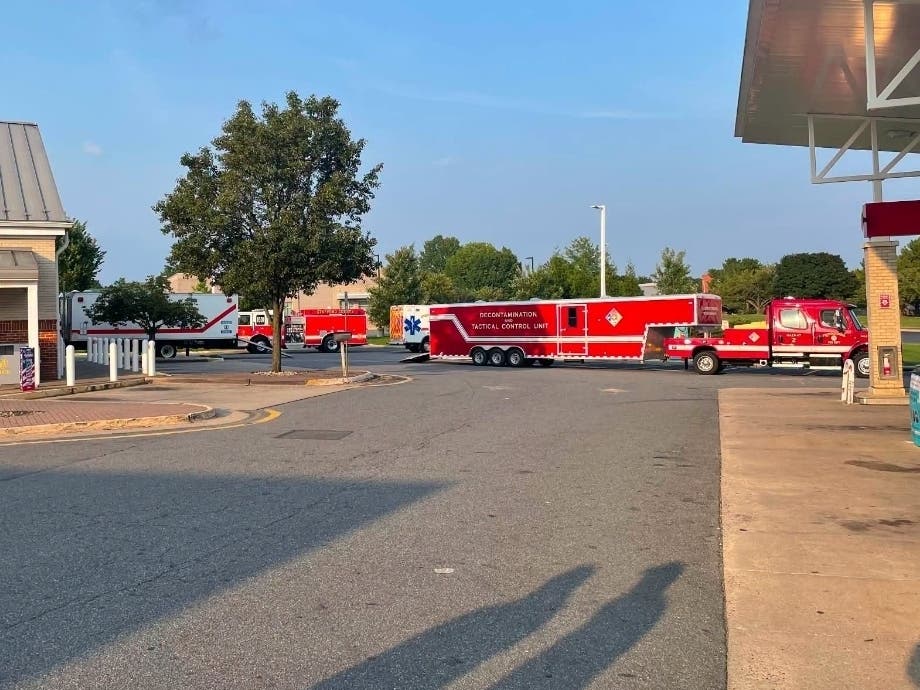 Three people were hospitalized with minor illnesses after a pepper ball prompted a hazmat response at a Stafford Wawa.