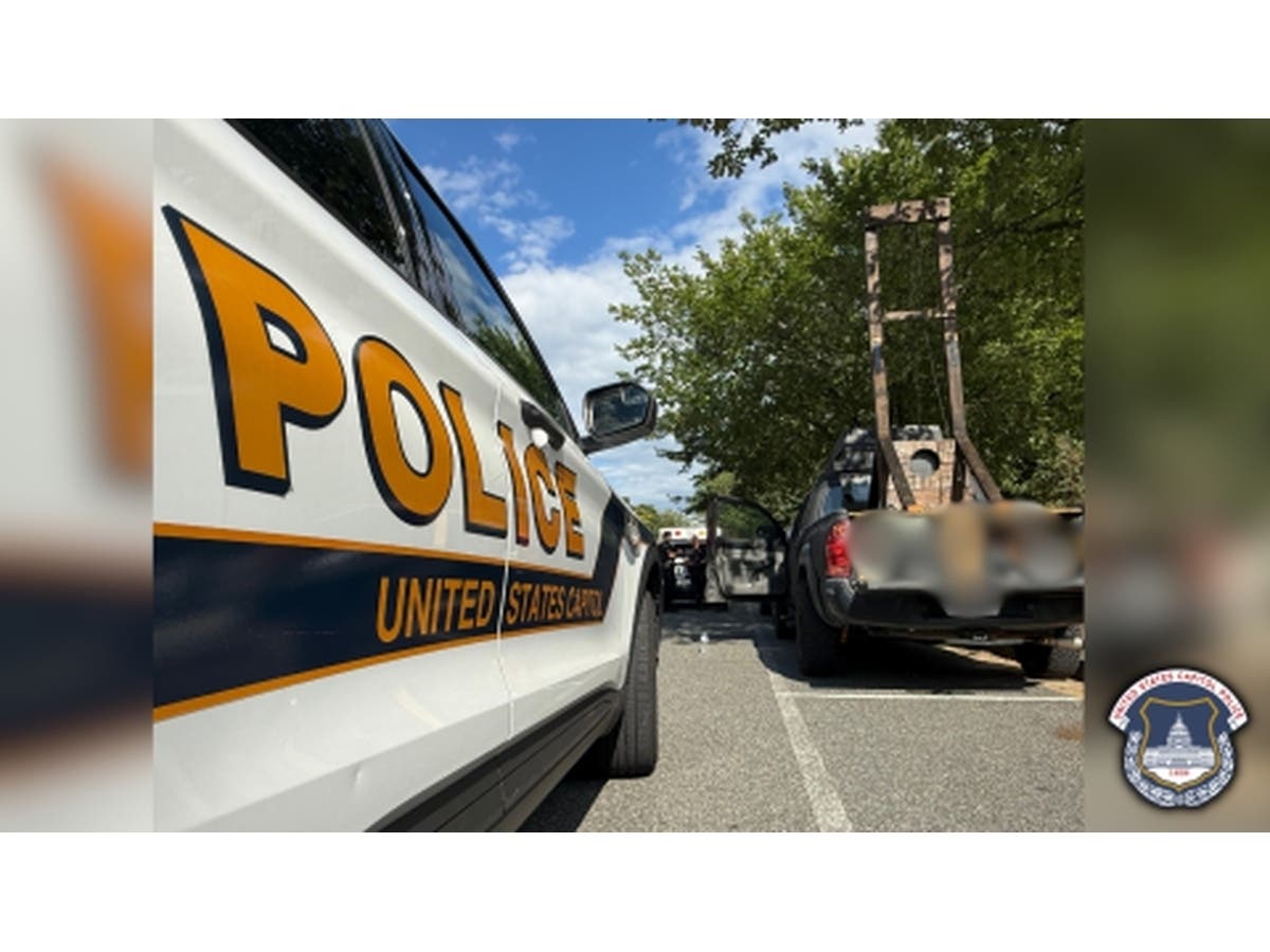 Capitol Police arrested a California man after officers found a guillotine in his pickup truck near the U.S. Capitol.