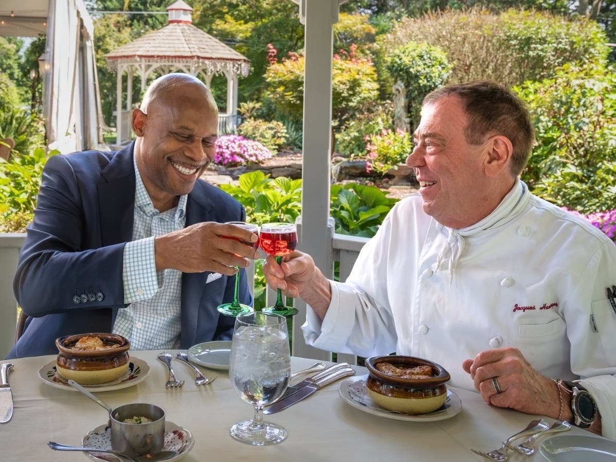 Warren Thompson, left, is stepping in as steward of L'Auberge Chez François with Executive Chef Jacques Haeringer, right, remaining at the helm of the Great Falls restaurant.