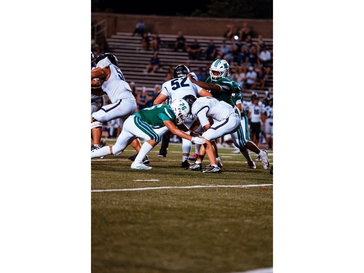 The South Lakes defense, led here by Cameron Soto (29), have spent a lot of time in enemy backfields this year.