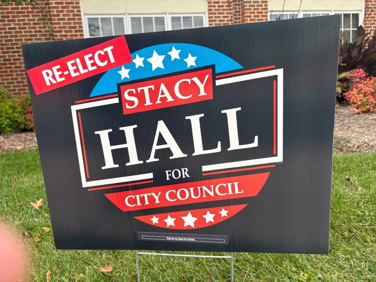 Stacy Hall raised $7,204.58 in 2026, including $1,000 from an Ox Hill principal as the developer pursues Fairfax projects.