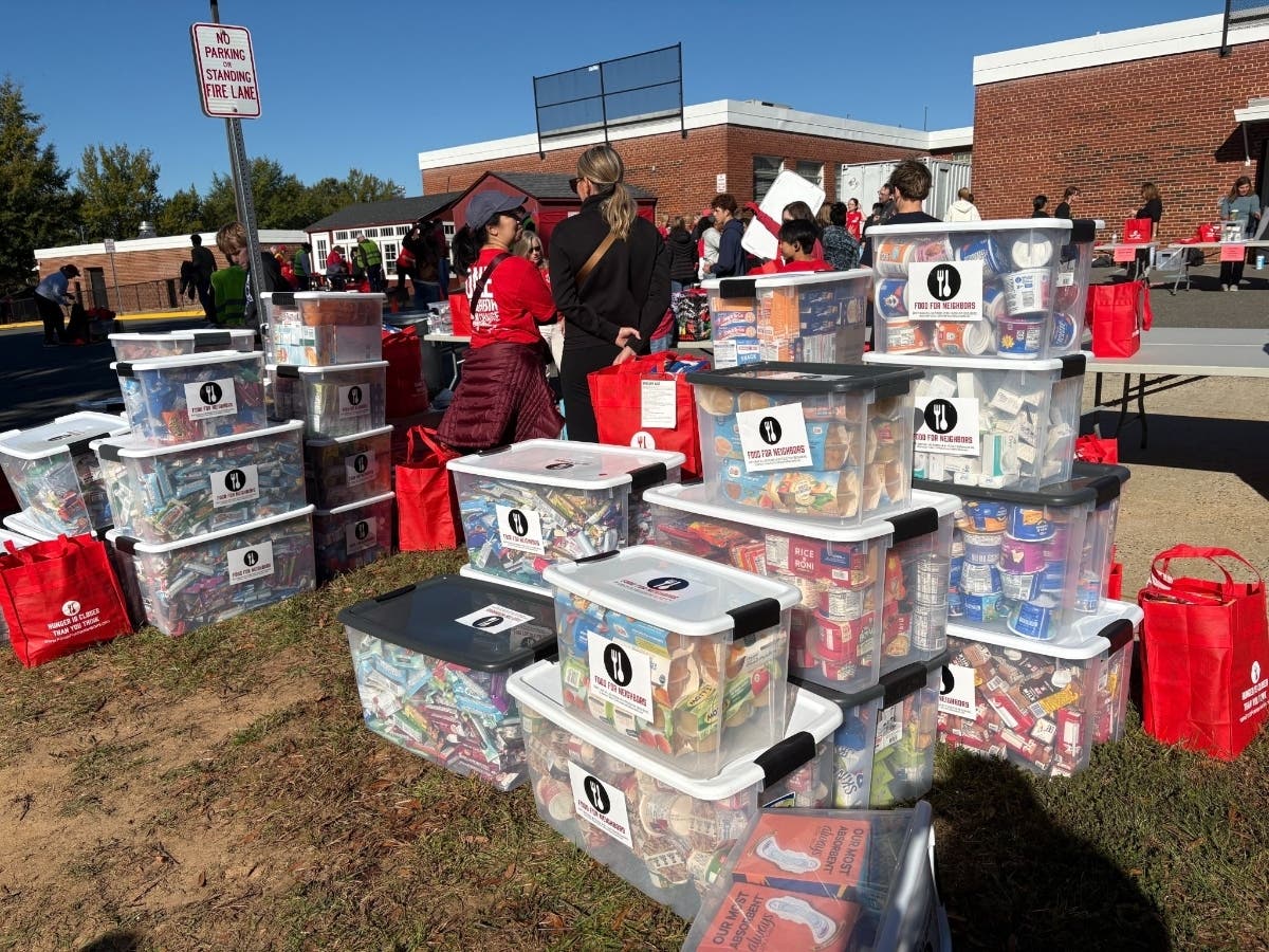 On Saturday, Food For Neighbors marked its 10th anniversary with a drive collecting 38,000 pounds of food for students at 60 Northern Virginia schools.