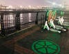 Lime scooters await a renter at the Hoboken waterfront. They were removed when the pilot program ended in November.
