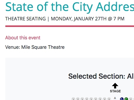 Free tickets are available for the mayor's address via a link. It will also be streamed on social media.