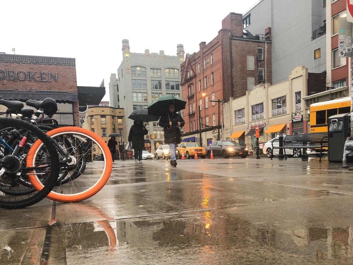 The Hoboken train station area.