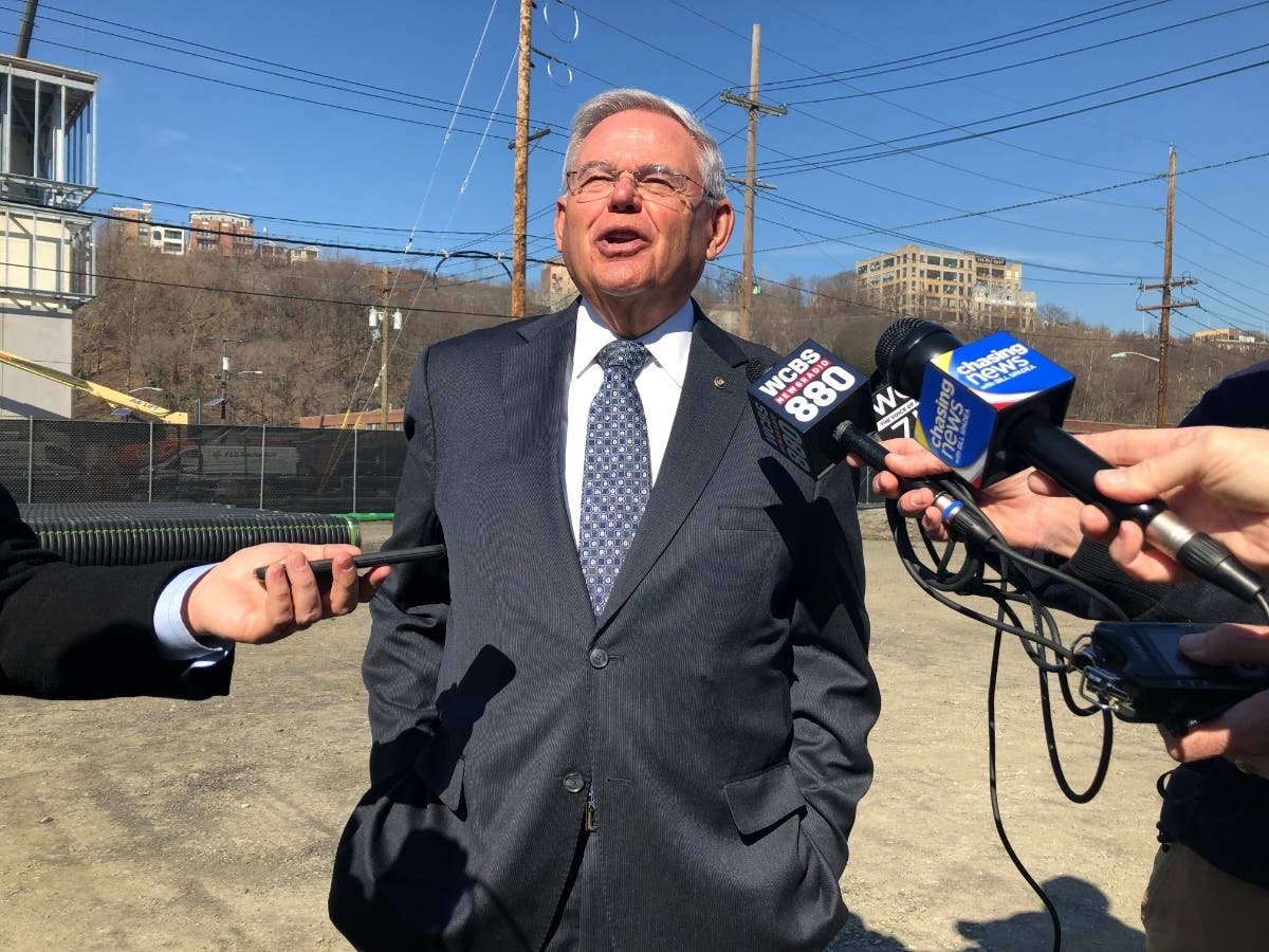 After a press event Monday in Hoboken, New Jersey, U.S. Sen. Robert Menendez expressed concerns about some of presidential candidate Bernie Sanders' proposed policies, but said he was more worried about President Donald Trump winning a second term.