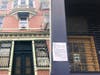 The historic ghost sign in the window has remained so far as the corner drug store in Hoboken, Better Life Pharmacy (also known as Tucker Drugs), undergoes renovations.