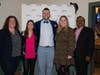 Kelly McIntyre owner of Premier Sponsor Max Challenge of Watchung/Scotch Plains, Dana Felmet, Ryan Felmet, Lisa Champion of Crohn's and Colitis Foundation (New Jersey Chapter), and Alfred Massidas of Cancer Research Institute.